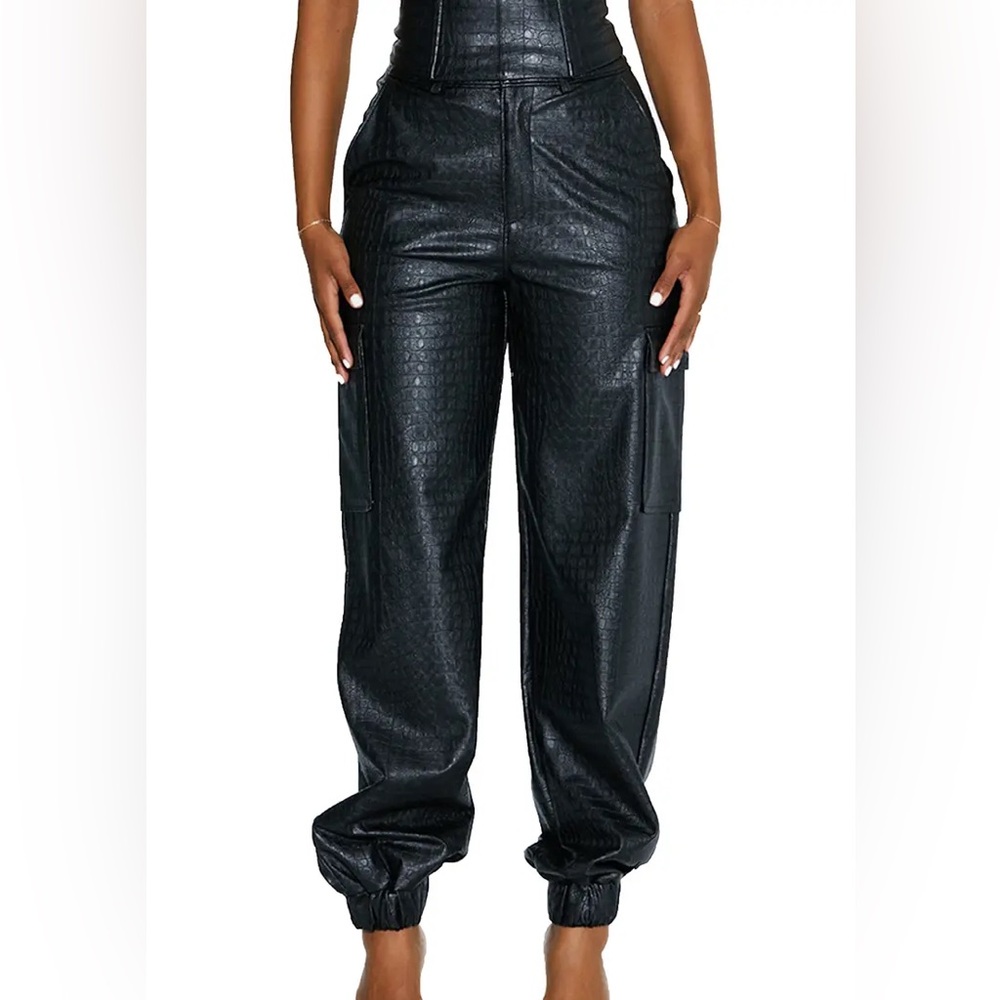The Crocodile Faux Leather Joggers : Naked Wardrobe (Nordstrom)